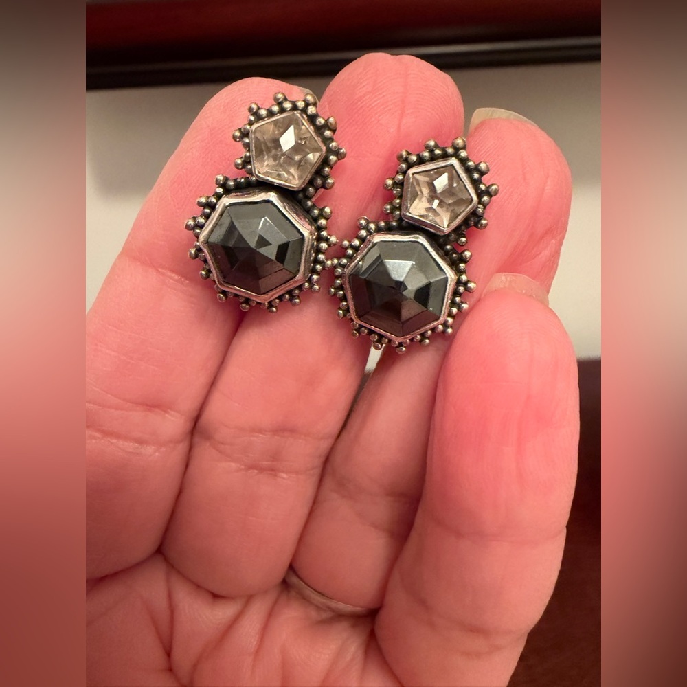 lori bonn sterling silver Geometric clip Earrings beautiful